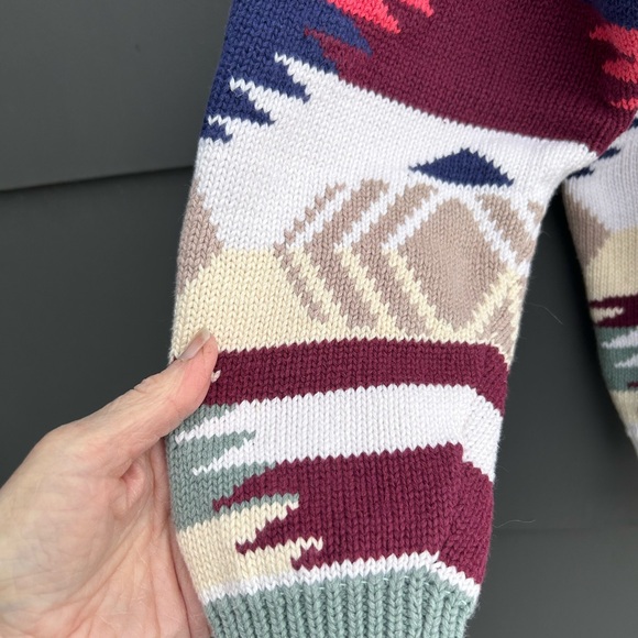 Vintage Aztec Design Cotton Sweater - made in Hong Kong - Picture 3 of 6
